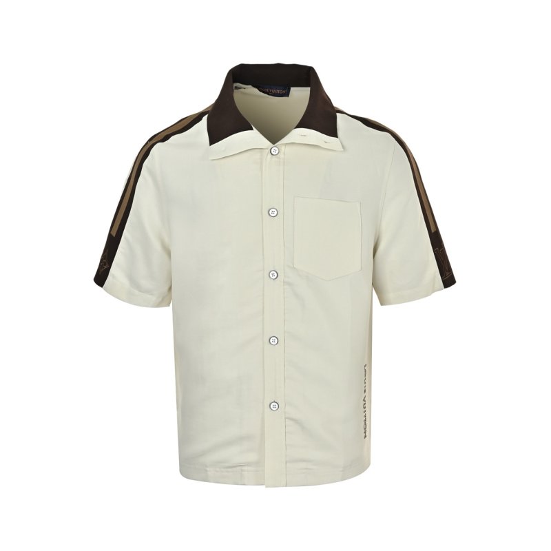 Louis Vuitton Cream Oversized Button-Up Shirt with Stripe Detail view