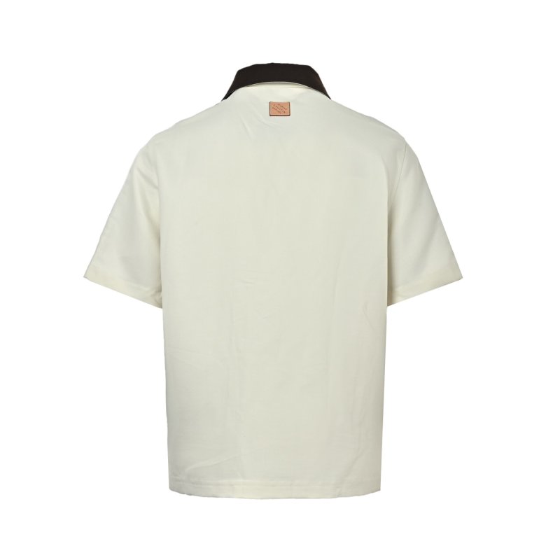 Louis Vuitton Cream Oversized Button-Up Shirt with Stripe Detail view