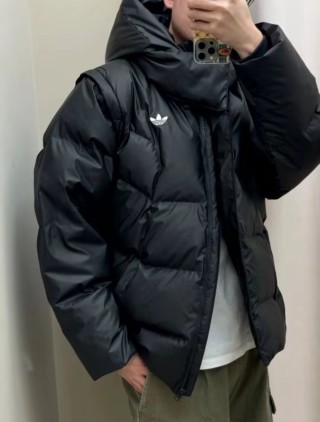 Adidas Black Puffer Down Jacket view 2