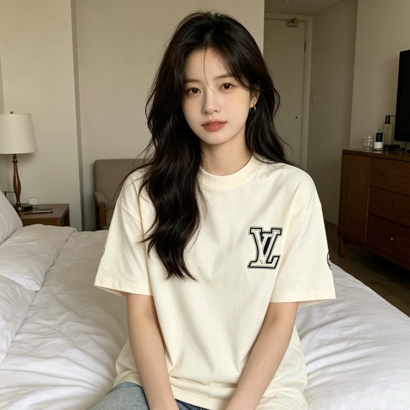Louis Vuitton LV Logo Cream Short Sleeve T-Shirt view