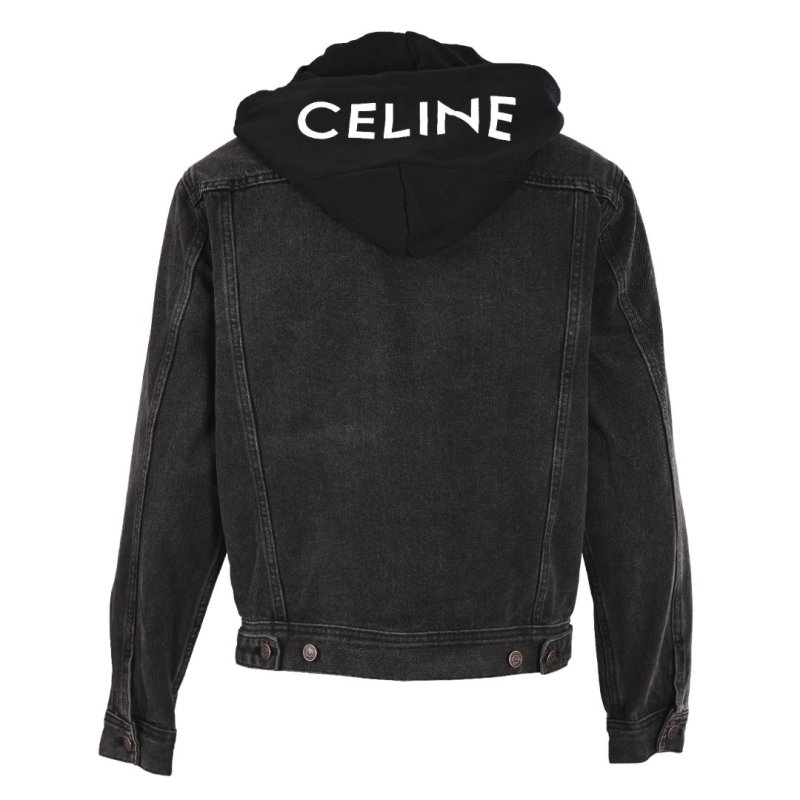 Celine Black Denim Jacket with Back Logo view