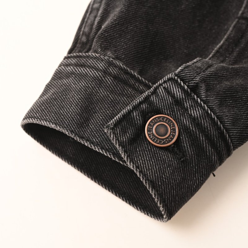 Celine Black Denim Jacket with Back Logo view