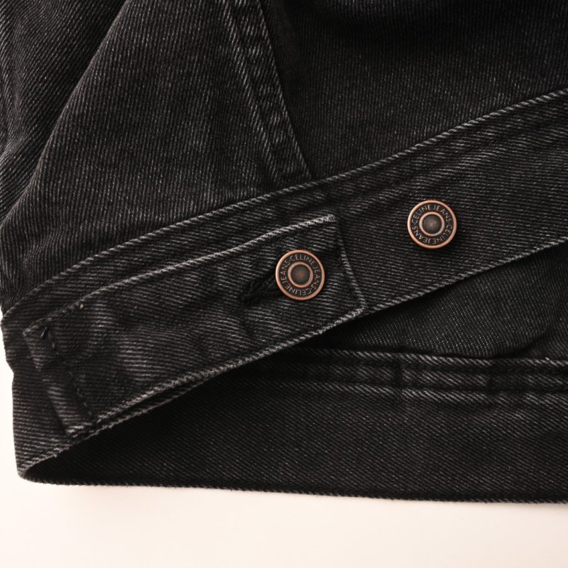 Celine Black Denim Jacket with Back Logo view