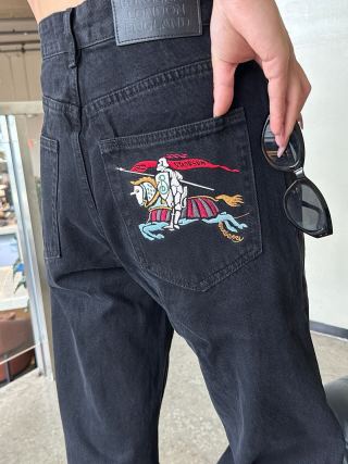 Black Ripped Wide-Leg Denim Jeans view 6