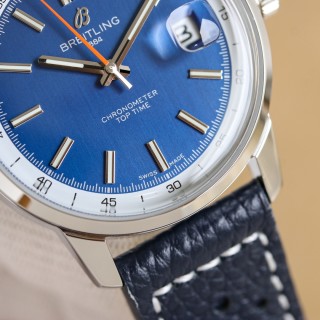Breitling Top Time Chronometre 38mm Blue Dial view 4