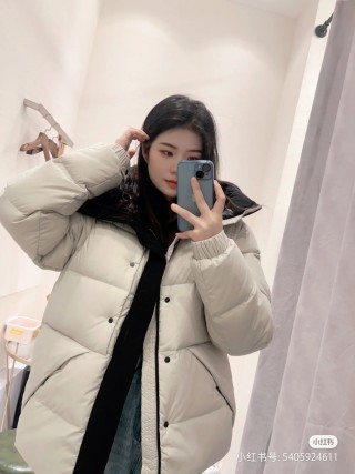 Cream & Black Reversible Puffer Down Jacket view 4