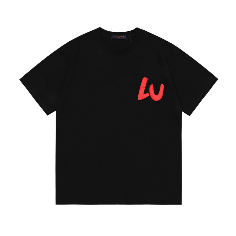 Louis Vuitton Colorful Logo Black T-Shirt view