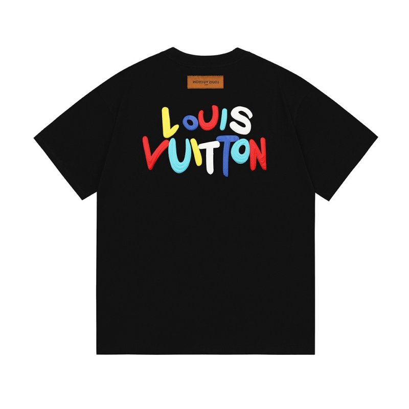 Louis Vuitton Colorful Logo Black T-Shirt view