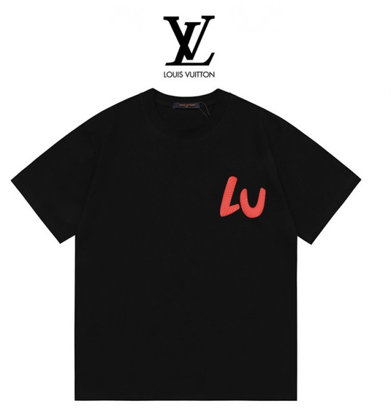 Louis Vuitton Colorful Logo Black T-Shirt view