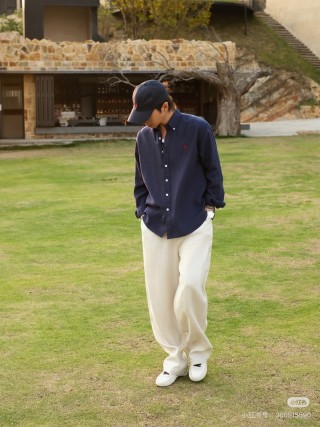 Ralph Lauren Navy Button-Down Oxford Shirt view 4