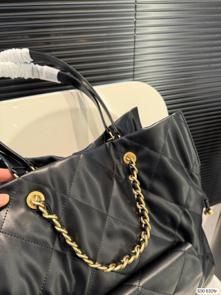 Chanel Black Quilted Drawstring Bucket Bag view 8