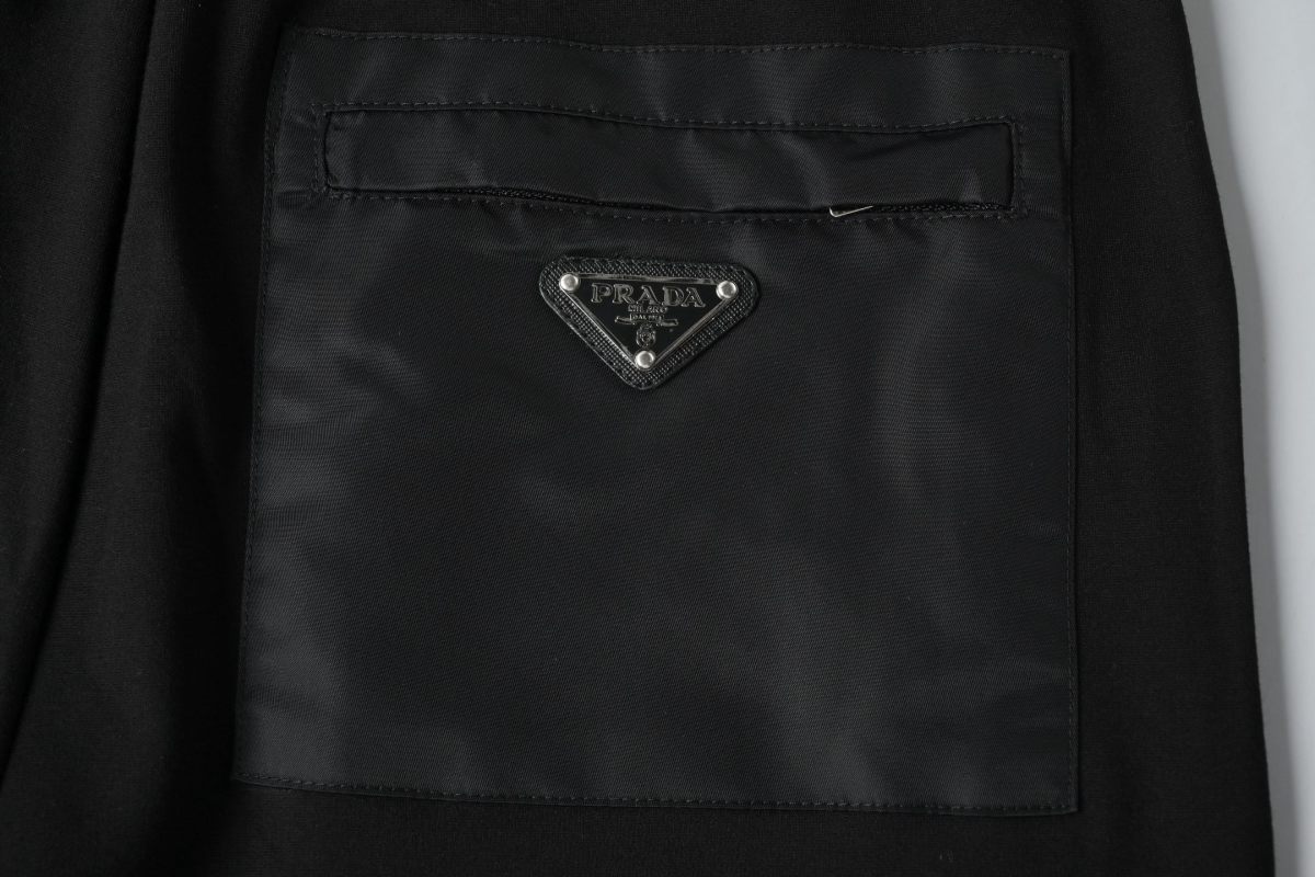 Prada Black Joggers with Metal Zip Detail view