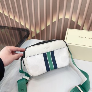 Coach Stripe Camera Crossbody Bag Grey view 2