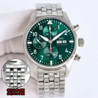 IWC Pilot Chronograph Green Dial Steel 43mm view 2