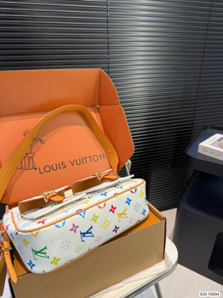 Louis Vuitton Monogram Multicolore Speedy Shoulder Bag - Cream view 7