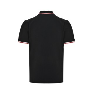 Prada Black Polo Shirt with Red & White Trim view 12