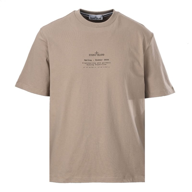 Stone Island Compass Logo Short Sleeve T-Shirt Beige view