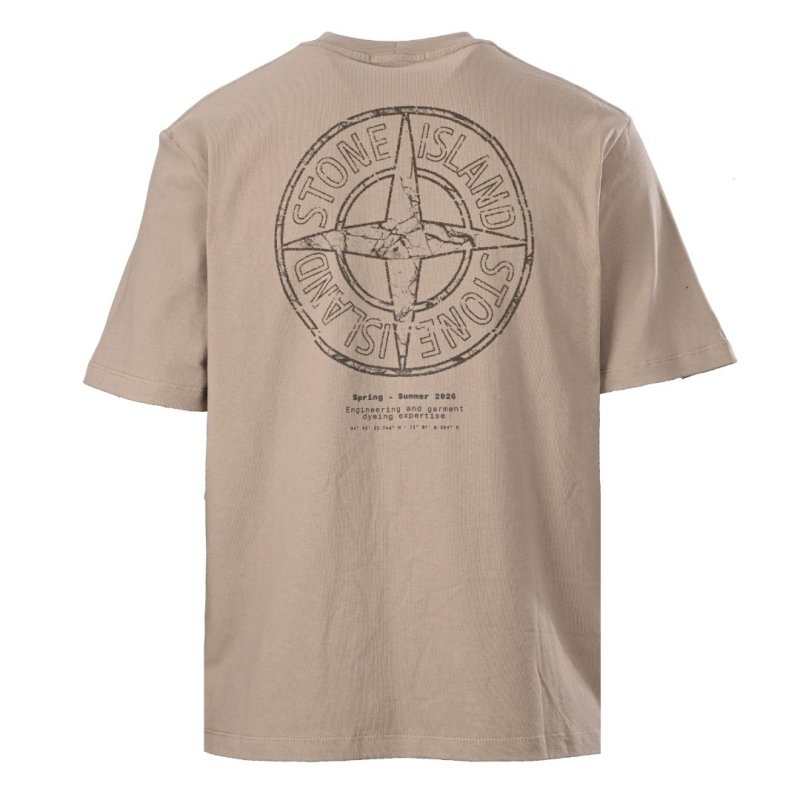 Stone Island Compass Logo Short Sleeve T-Shirt Beige view