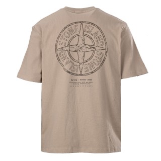 Stone Island Compass Logo Short Sleeve T-Shirt Beige view 7