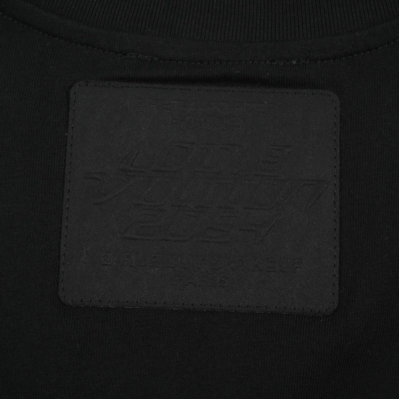 Black Graphic Print Short Sleeve T-Shirt with Bird & Text Design view