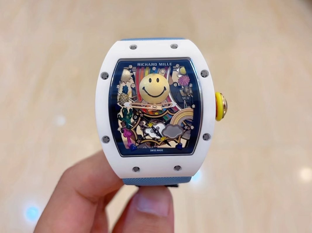 Richard Mille Smiley Face White Ceramic Automatic Watch