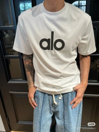 Alo White Logo T-Shirt view 4