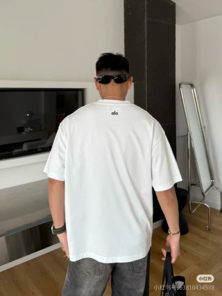 Alo White Logo T-Shirt view 5