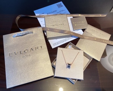 Bvlgari Black Ceramic Diamond Pendant Necklace