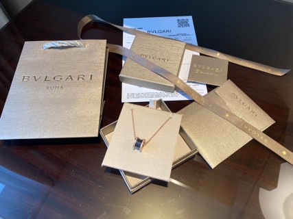 Bvlgari Black Ceramic Diamond Pendant Necklace view 4