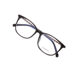 Chanel Black Rectangular Chain-Temple Optical Frame view 4