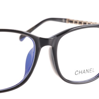 Chanel Black Rectangular Chain-Temple Optical Frame view 6