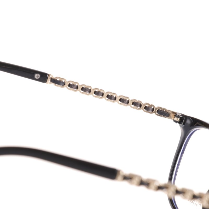 Chanel Black Rectangular Chain-Temple Optical Frame view