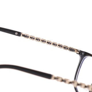 Chanel Black Rectangular Chain-Temple Optical Frame view 8