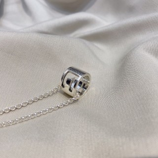 Gucci Silver Ring Pendant Necklace 50cm