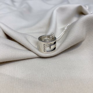 Gucci Silver Ring Pendant Necklace 50cm view 5