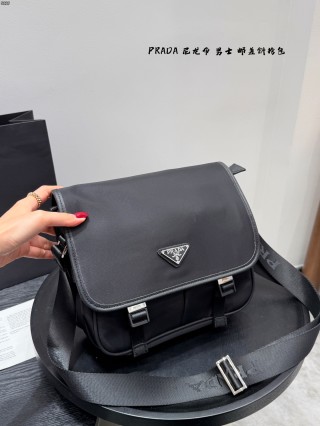 Prada Black Nylon Messenger Crossbody Bag view 2