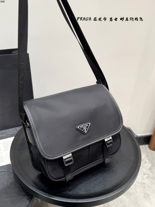 Prada Black Nylon Messenger Crossbody Bag view 3
