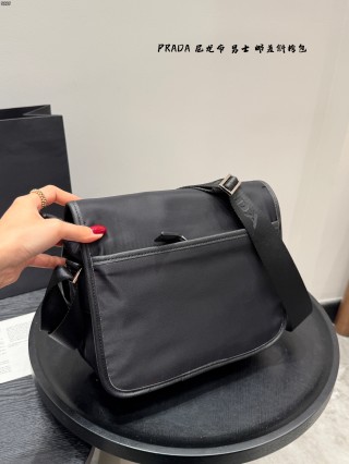 Prada Black Nylon Messenger Crossbody Bag view 5