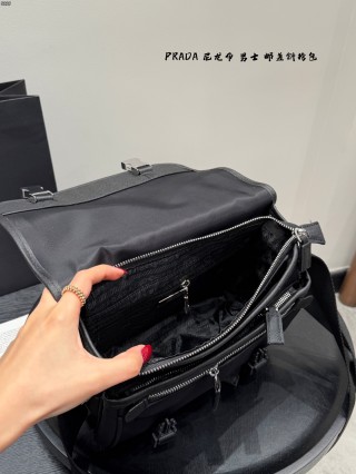 Prada Black Nylon Messenger Crossbody Bag view 7