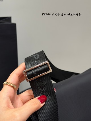 Prada Black Nylon Messenger Crossbody Bag view 9