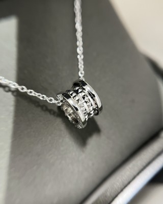 Bvlgari 2024 Charity Studded Silver Pendant Necklace view 3