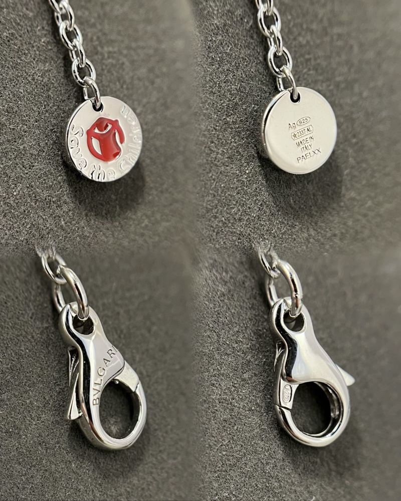 Bvlgari 2024 Charity Studded Silver Pendant Necklace view