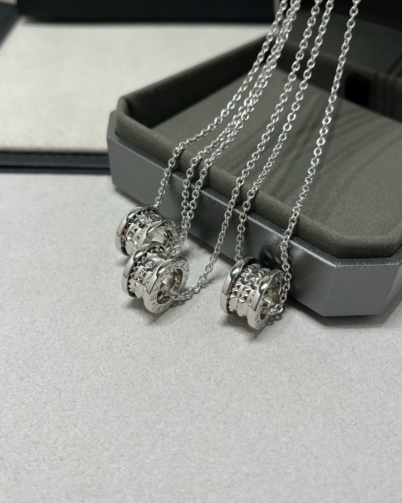 Bvlgari 2024 Charity Studded Silver Pendant Necklace view