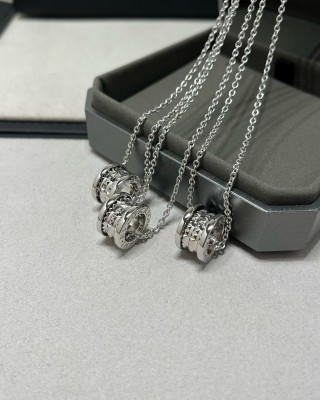 Bvlgari 2024 Charity Studded Silver Pendant Necklace view 9