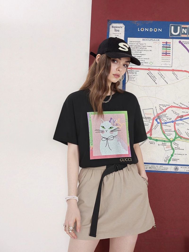 Gucci Cat Graphic Black T-Shirt