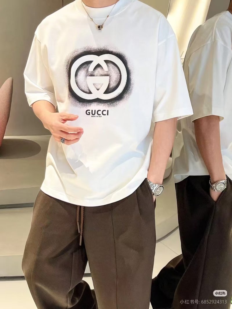 Gucci GG Logo Spray Paint White T-Shirt