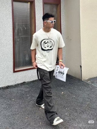 Gucci GG Logo Spray Paint White T-Shirt view 5