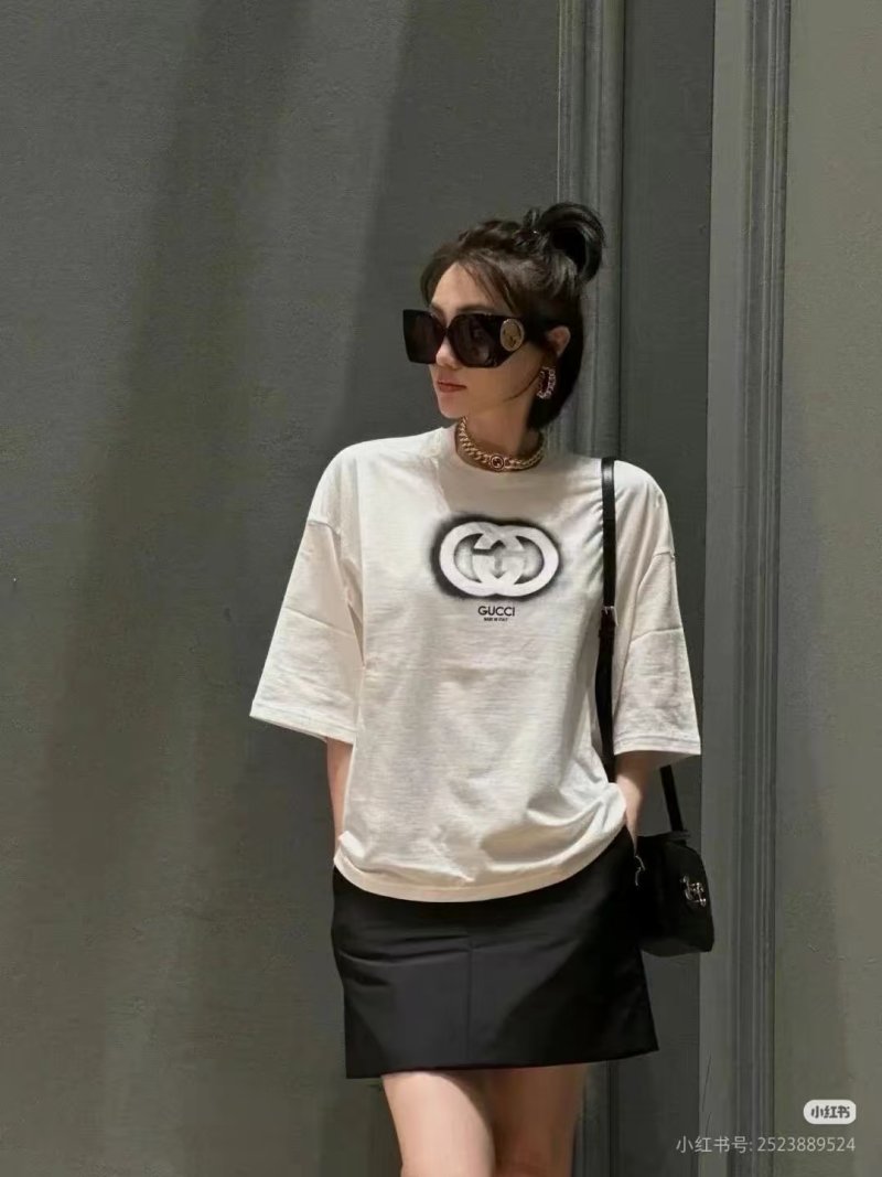 Gucci GG Logo Spray Paint White T-Shirt view