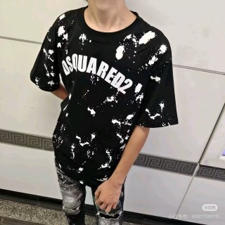Dsquared2 Black Bleach Splash Logo T-Shirt view 1