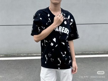Dsquared2 Black Bleach Splash Logo T-Shirt view 2